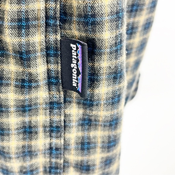 PATAGONIA 100% Organic Cotton Green Plaid Long Sleeves Button Shirt Size Medium - Picture 7 of 9